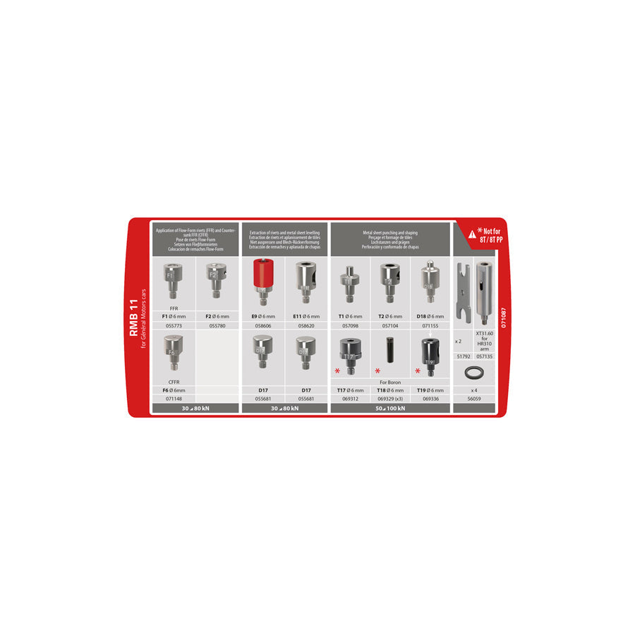 Gys 071063 Rmb Pp 04 Die Kit For 8T.Pp/10T.Pp Riveter (Gm) Car Body Accessories