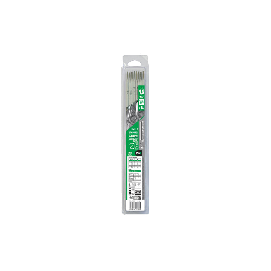 Gys 073685 14 Stainless Steel Electrodes - 316L - Ø1.6 - (Blister) Welding Consumables