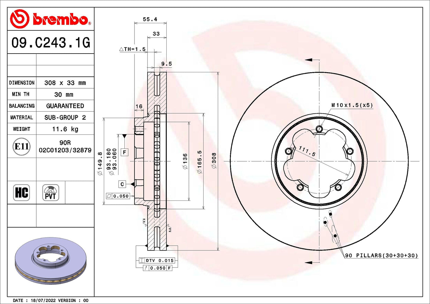 MERITOR MERMBR9016 Brake Disc