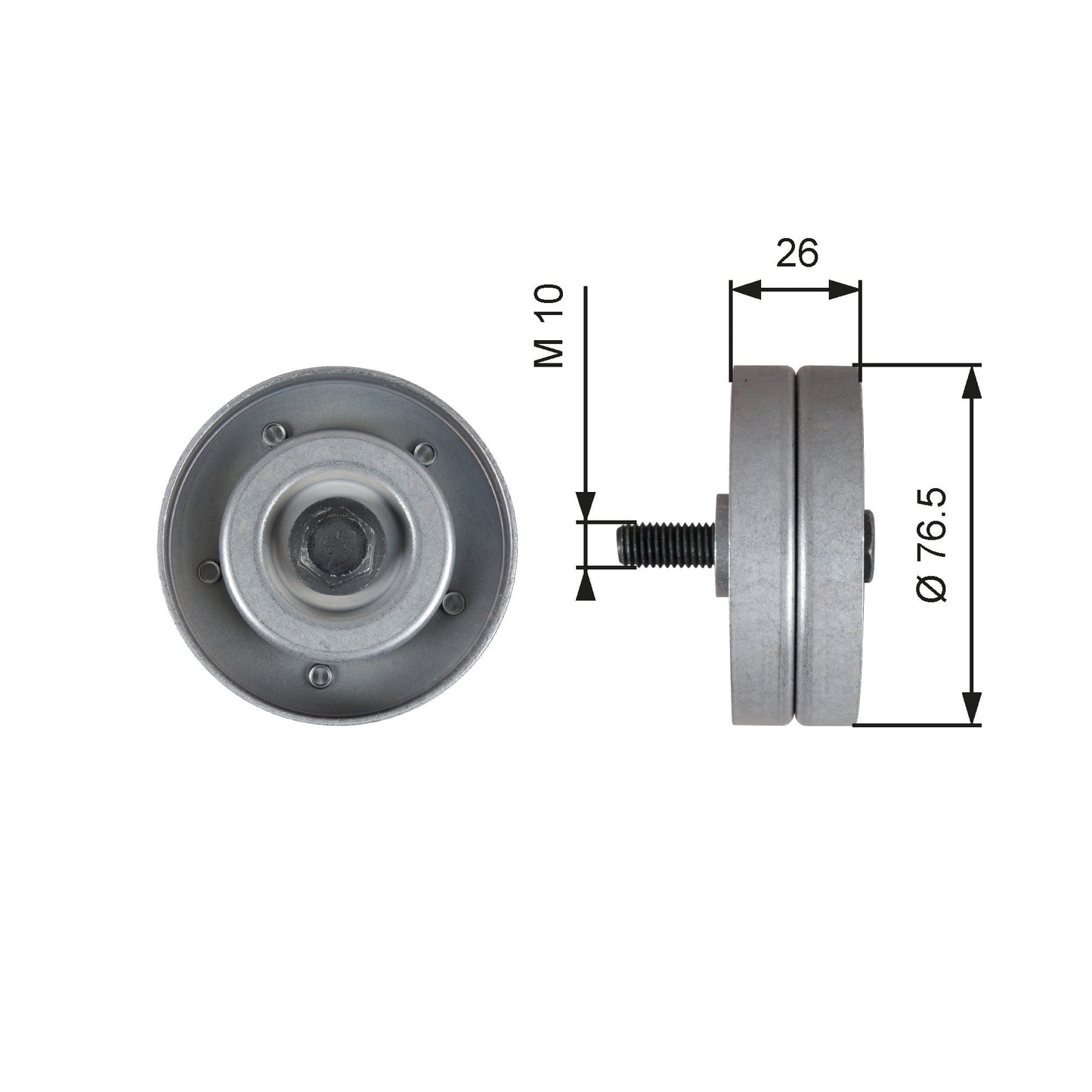 GATES GATT36182 V-Ribbed Belt Deflection/Guide Pulley