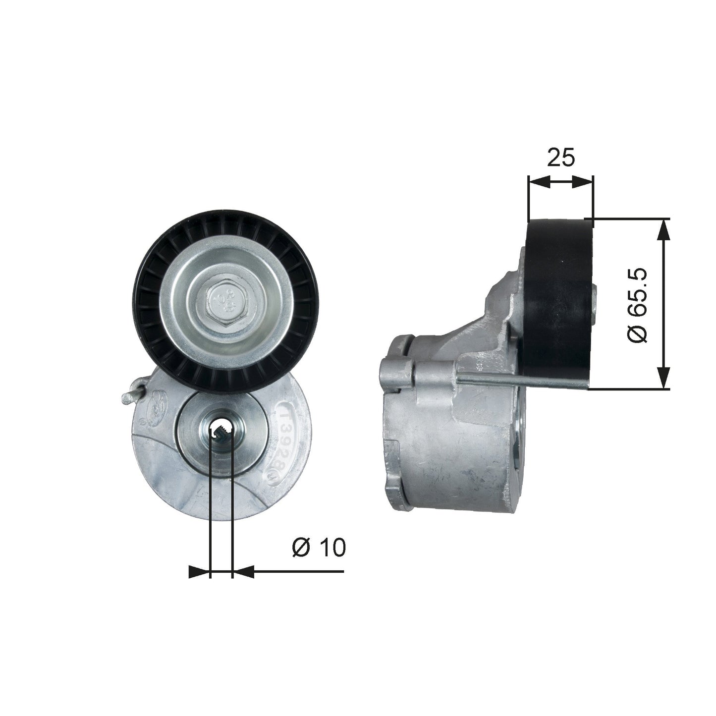 GATES GATT39281 V-Ribbed Belt Tensioner Pulley