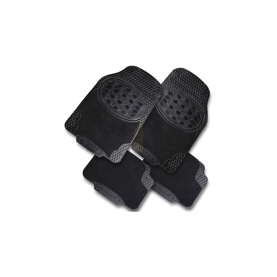 HART Universal fit TS2208 Floor mat set Rubber with textile reinforcement, Front and Rear, Quantity: 4, Black