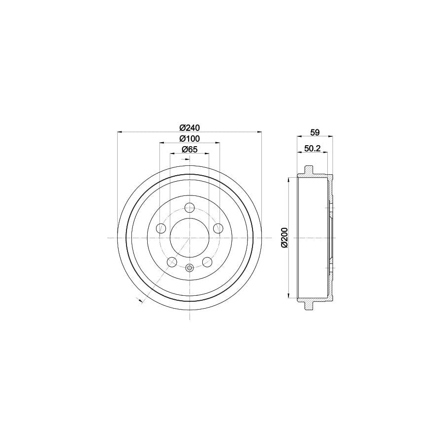 Hella 8AS 355 664-891 Hand Brake Cable For Toyota Previa / Estima I (XR10, XR20)