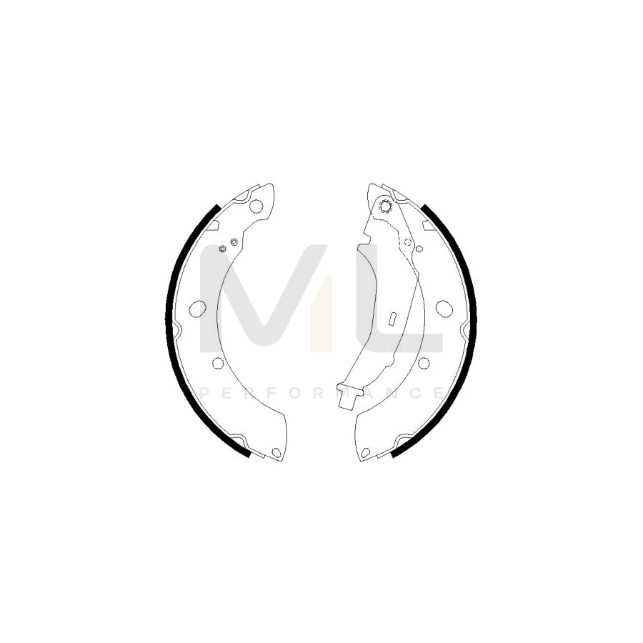 HELLA 8DA 355 051-311 Brake Shoe Set without handbrake lever