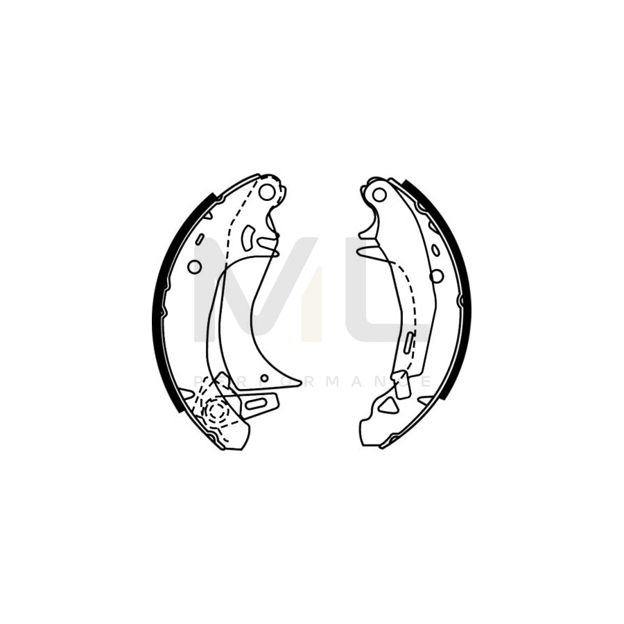 HELLA 8DB 355 000-211 Brake Shoe Set with handbrake lever