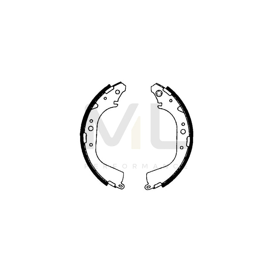 HELLA 8DB 355 000-231 Brake Shoe Set without handbrake lever