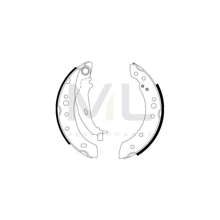 HELLA 8DB 355 000-271 Brake Shoe Set with handbrake lever