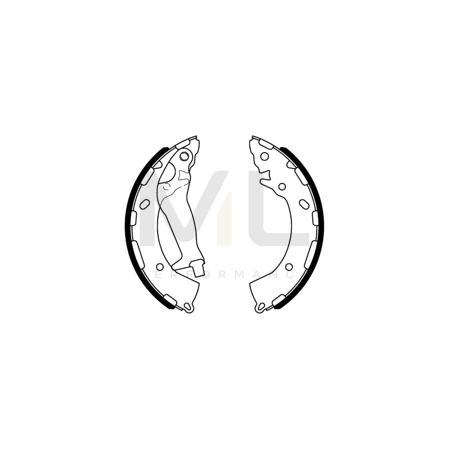 HELLA 8DB 355 000-401 Brake Shoe Set with handbrake lever