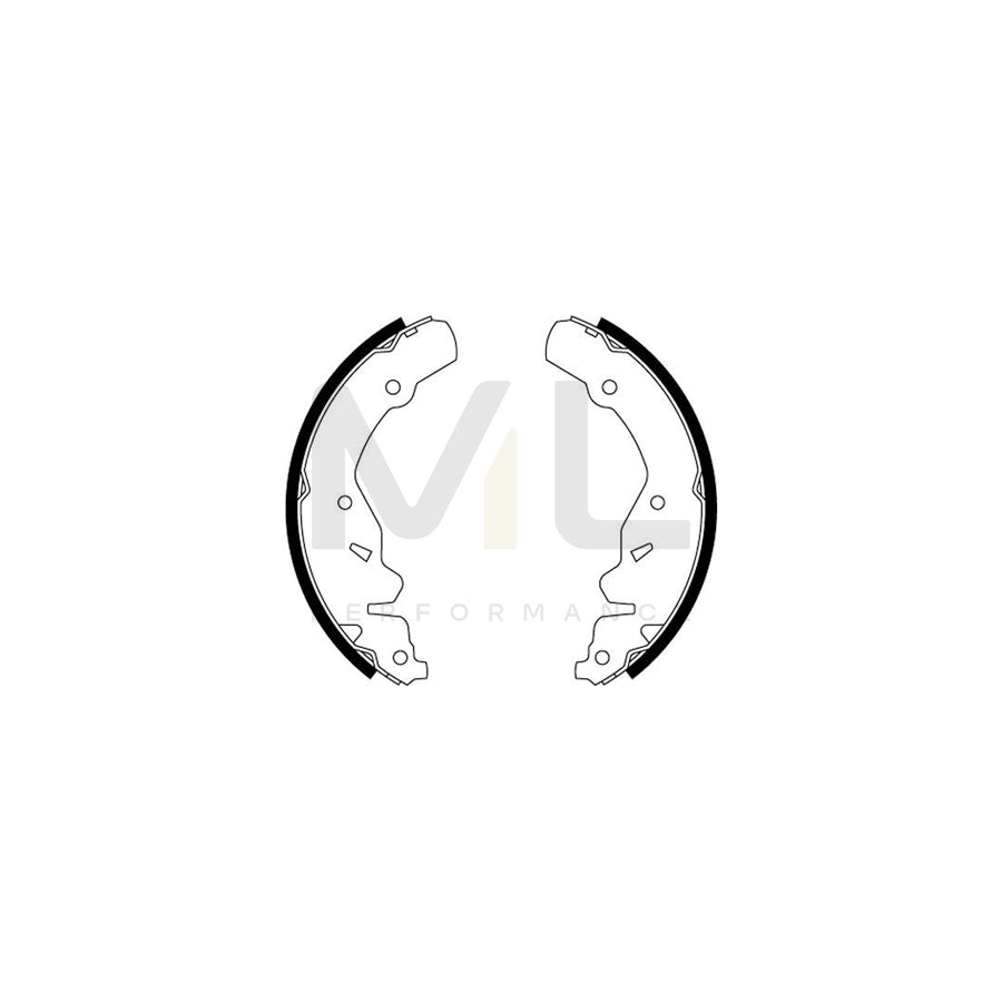 HELLA 8DB 355 000-481 Brake Shoe Set without handbrake lever