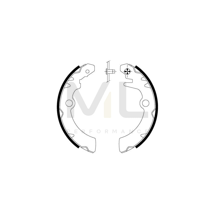 HELLA 8DB 355 000-501 Brake Shoe Set without handbrake lever