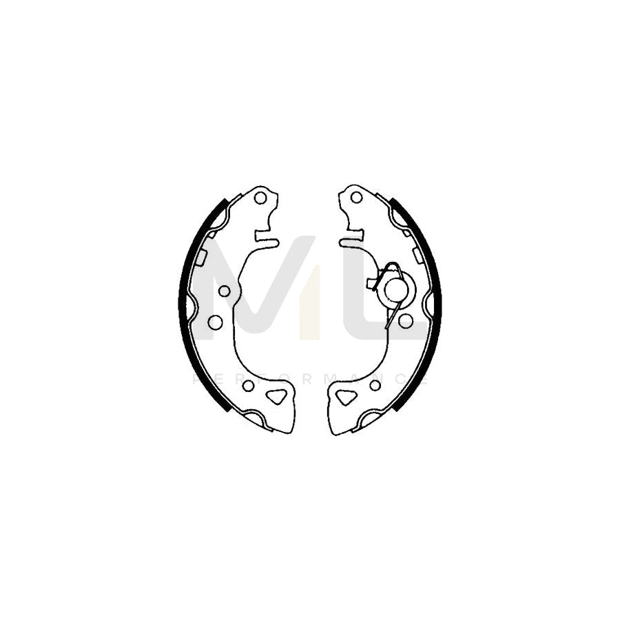 HELLA 8DB 355 001-001 Brake Shoe Set with handbrake lever