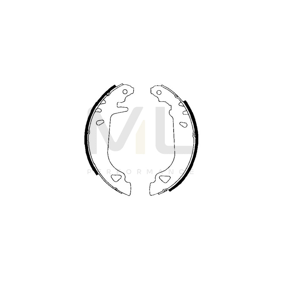 HELLA 8DB 355 001-011 Brake Shoe Set with handbrake lever