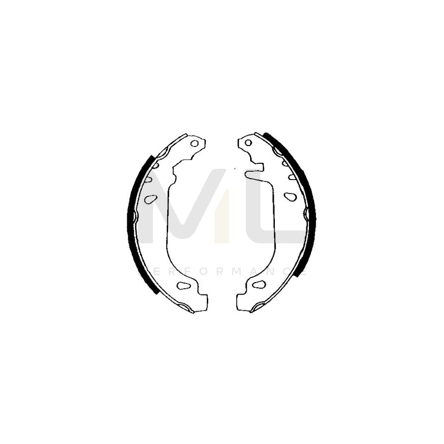 HELLA 8DB 355 001-211 Brake Shoe Set without handbrake lever, with accessories