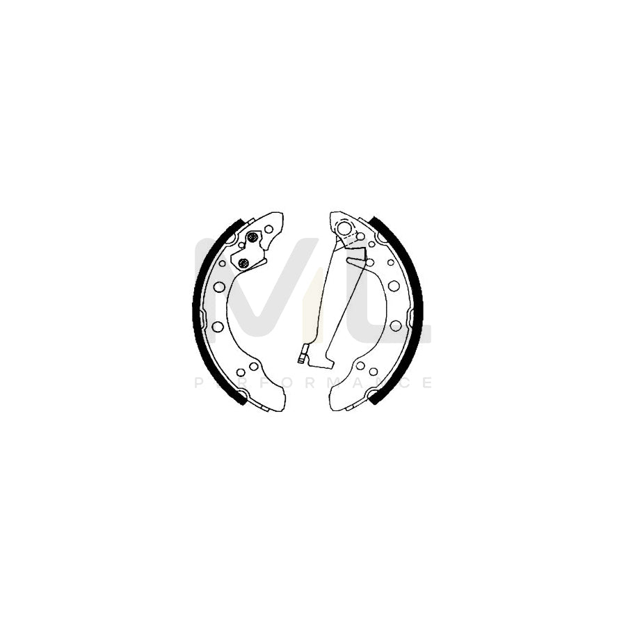 HELLA 8DB 355 001-341 Brake Shoe Set with handbrake lever