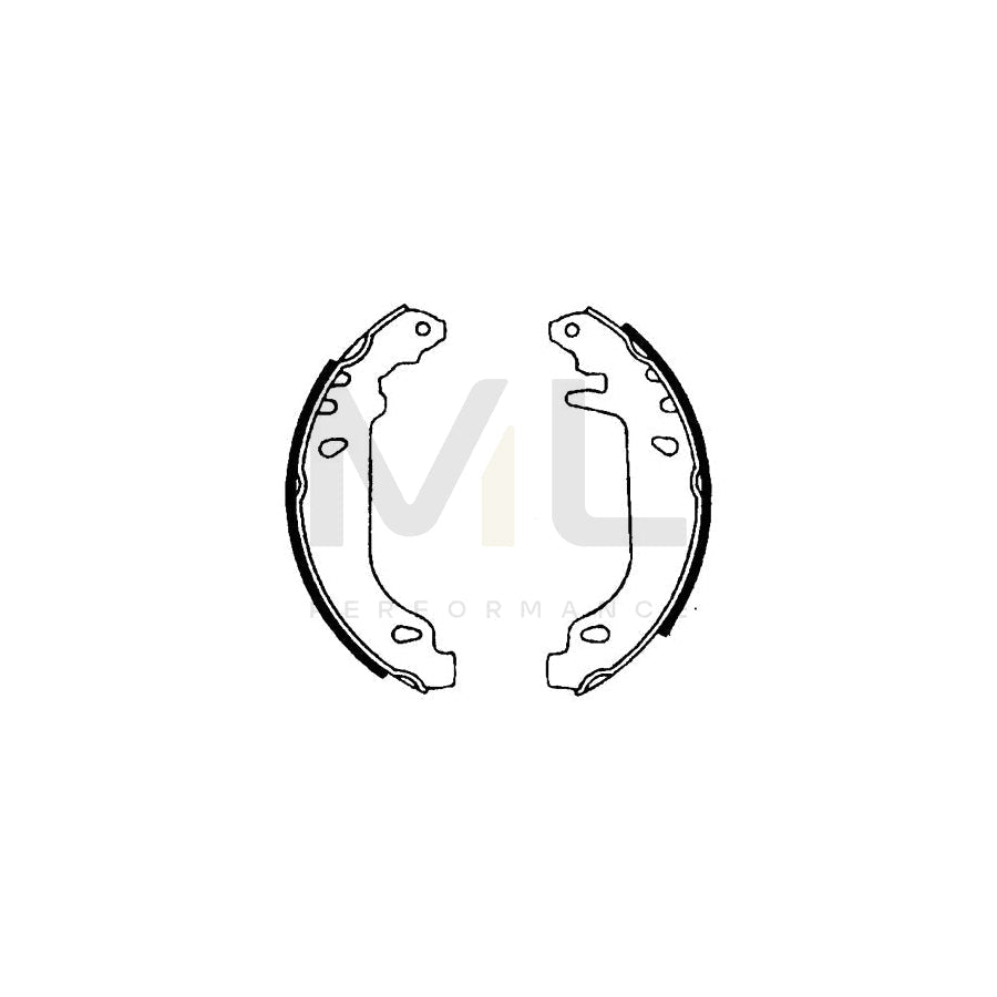 HELLA 8DB 355 001-351 Brake Shoe Set without handbrake lever, with accessories