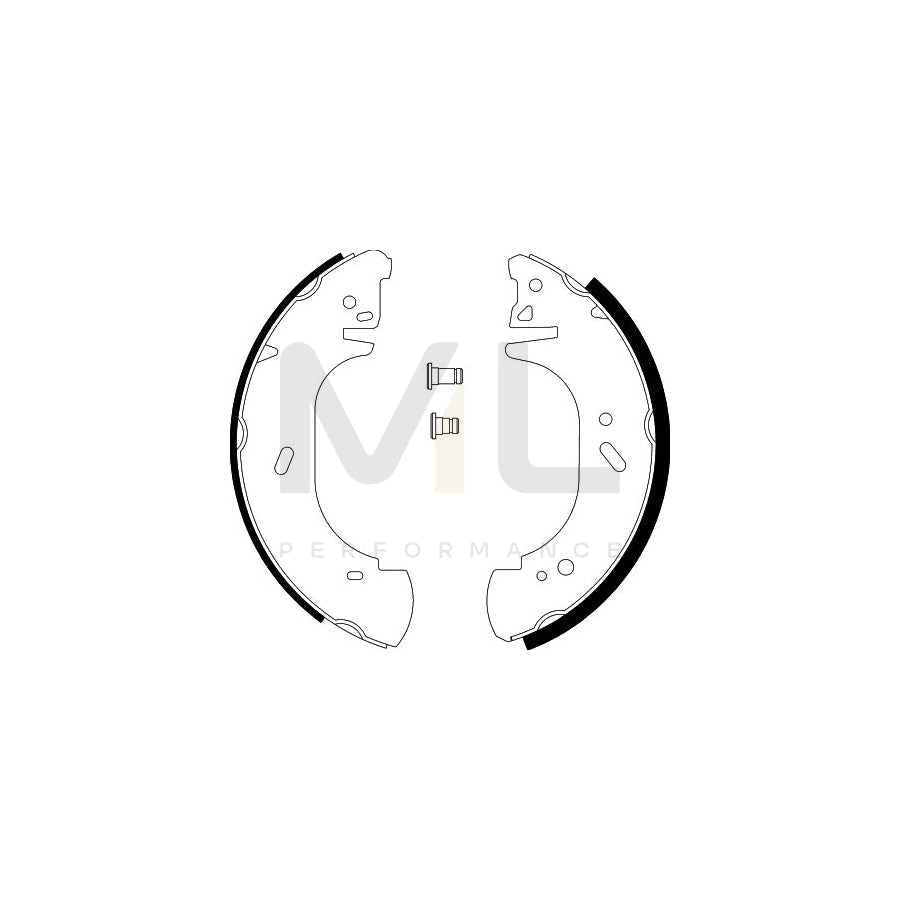 HELLA 8DB 355 001-621 Brake Shoe Set for FORD TRANSIT without handbrake lever