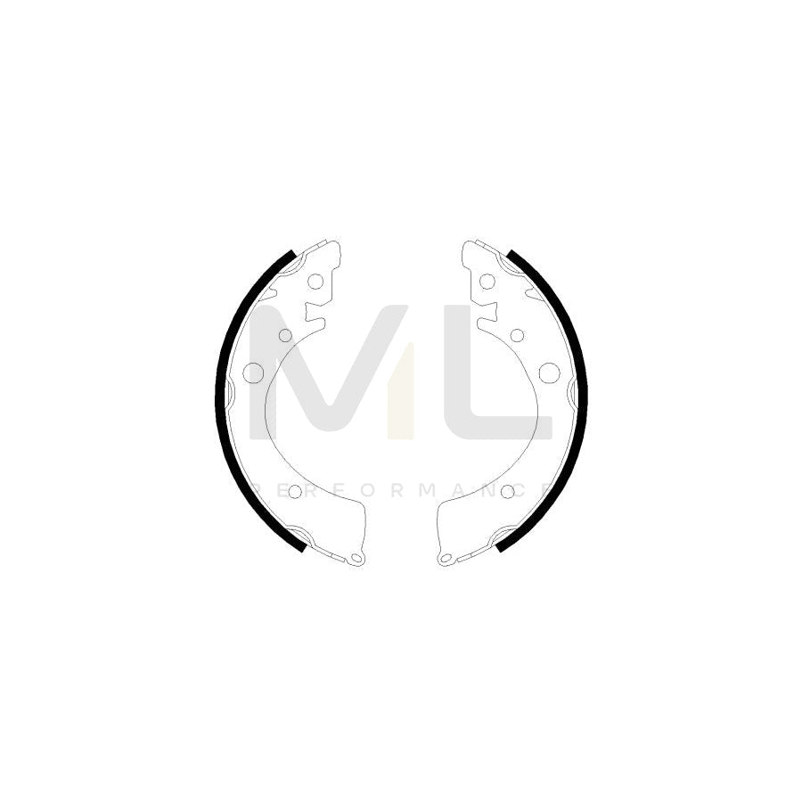 HELLA 8DB 355 001-651 Brake Shoe Set without handbrake lever