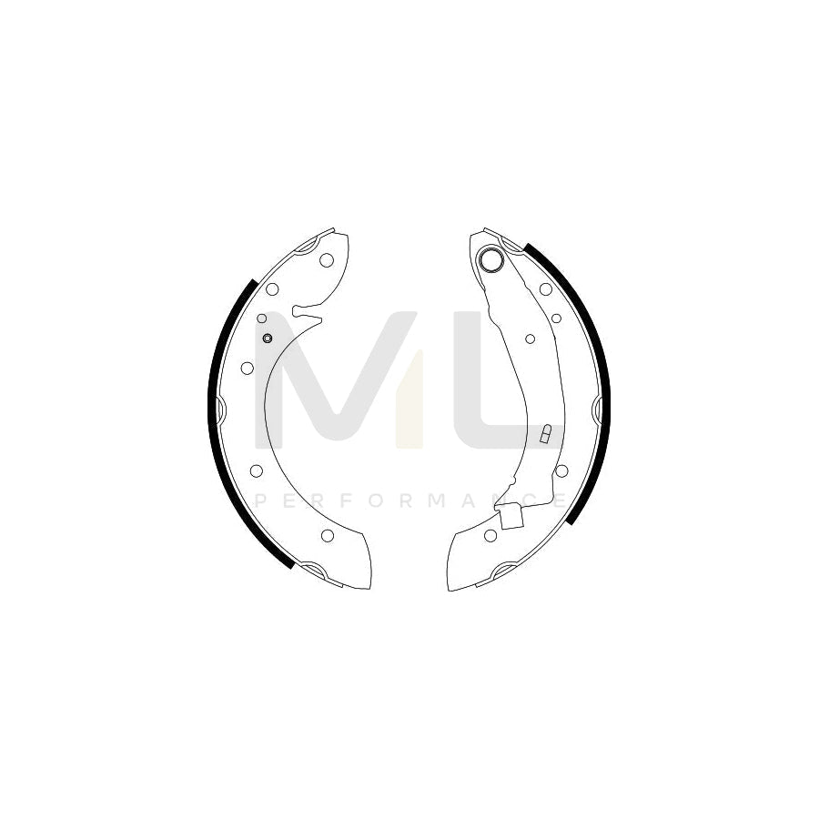 HELLA 8DB 355 001-721 Brake Shoe Set with handbrake lever