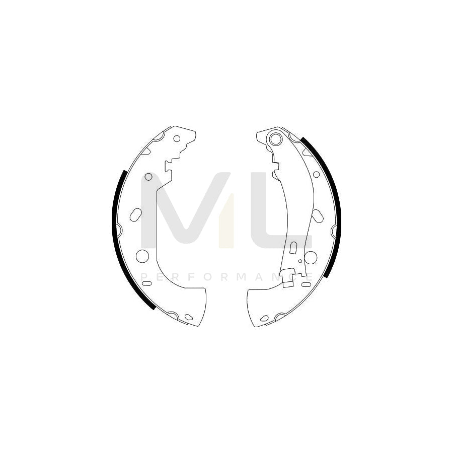 HELLA 8DB 355 001-841 Brake Shoe Set with handbrake lever