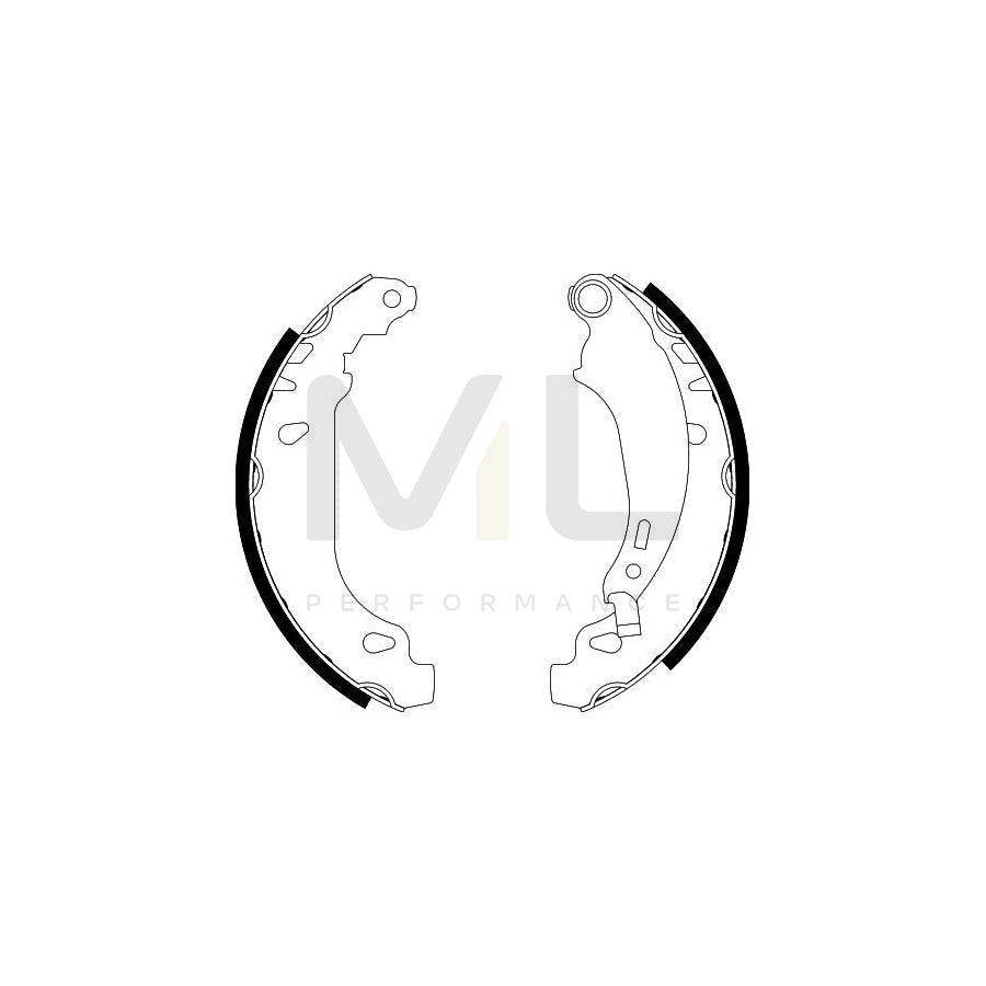 HELLA 8DB 355 002-261 Brake Shoe Set with handbrake lever
