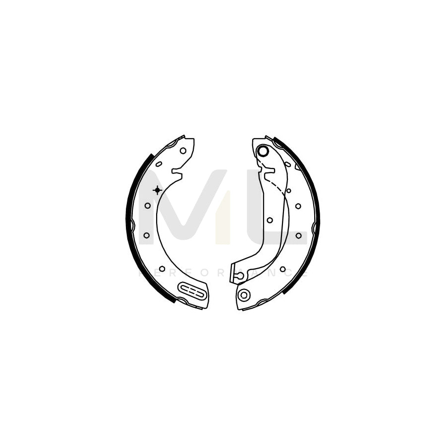 HELLA 8DB 355 002-321 Brake Shoe Set with handbrake lever