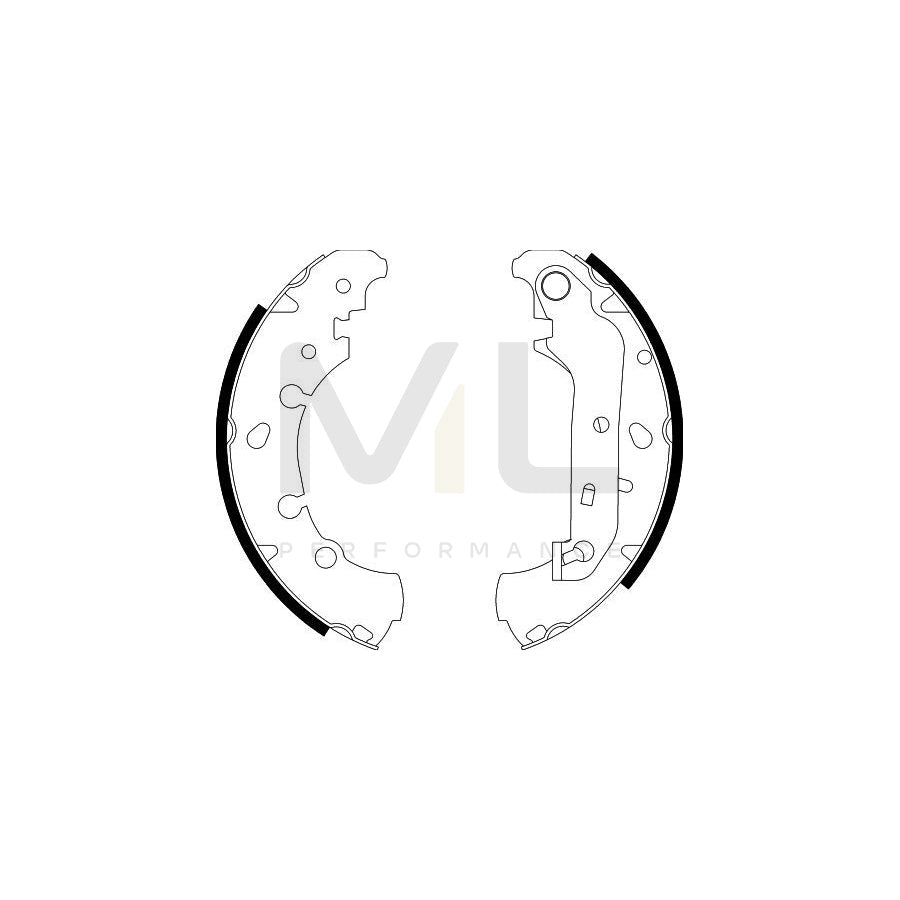 HELLA 8DB 355 002-411 Brake Shoe Set with handbrake lever