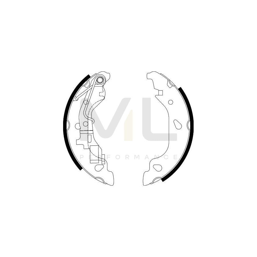 HELLA 8DB 355 002-581 Brake Shoe Set for FIAT Punto II Hatchback (188) with handbrake lever