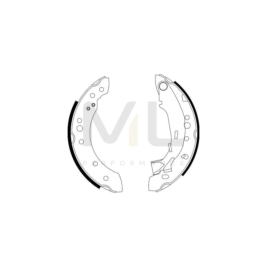 HELLA 8DB 355 002-601 Brake Shoe Set with handbrake lever