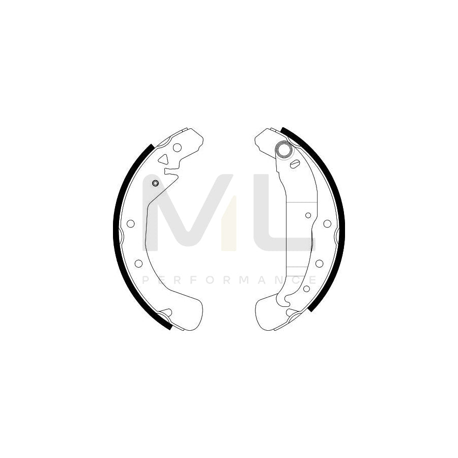 HELLA 8DB 355 002-631 Brake Shoe Set with handbrake lever