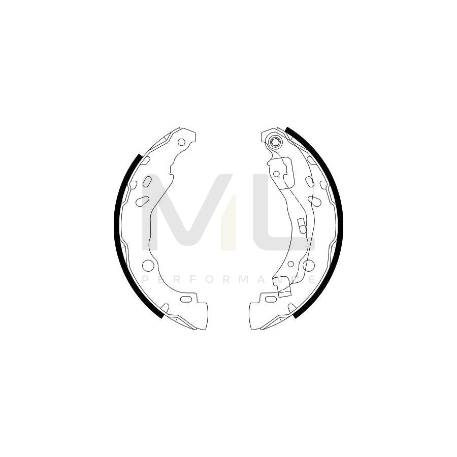 HELLA 8DB 355 002-641 Brake Shoe Set with handbrake lever