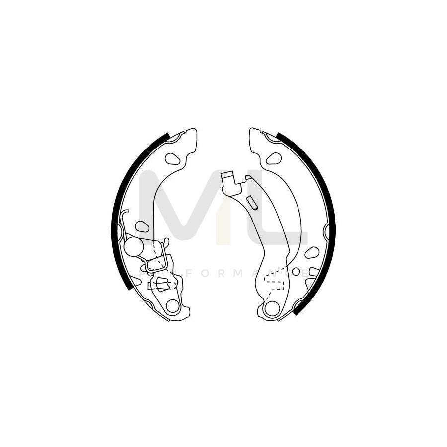 HELLA 8DB 355 002-691 Brake Shoe Set with handbrake lever