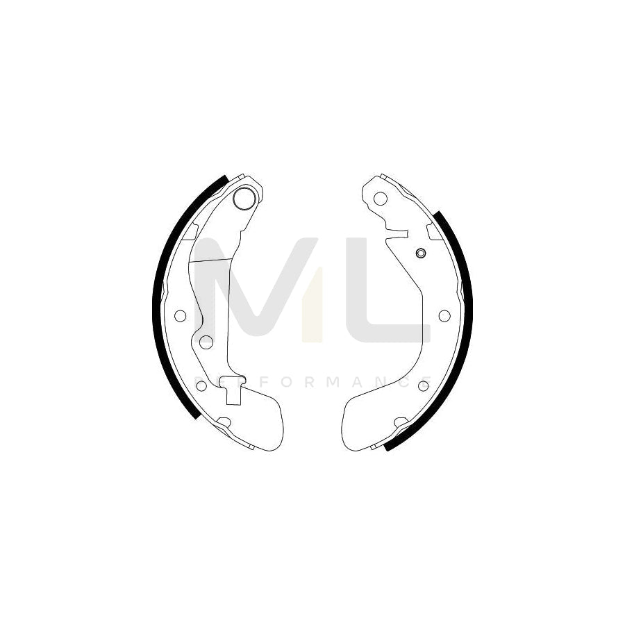 HELLA 8DB 355 002-791 Brake Shoe Set with handbrake lever