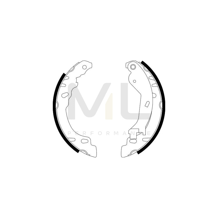 HELLA 8DB 355 002-901 Brake Shoe Set with handbrake lever