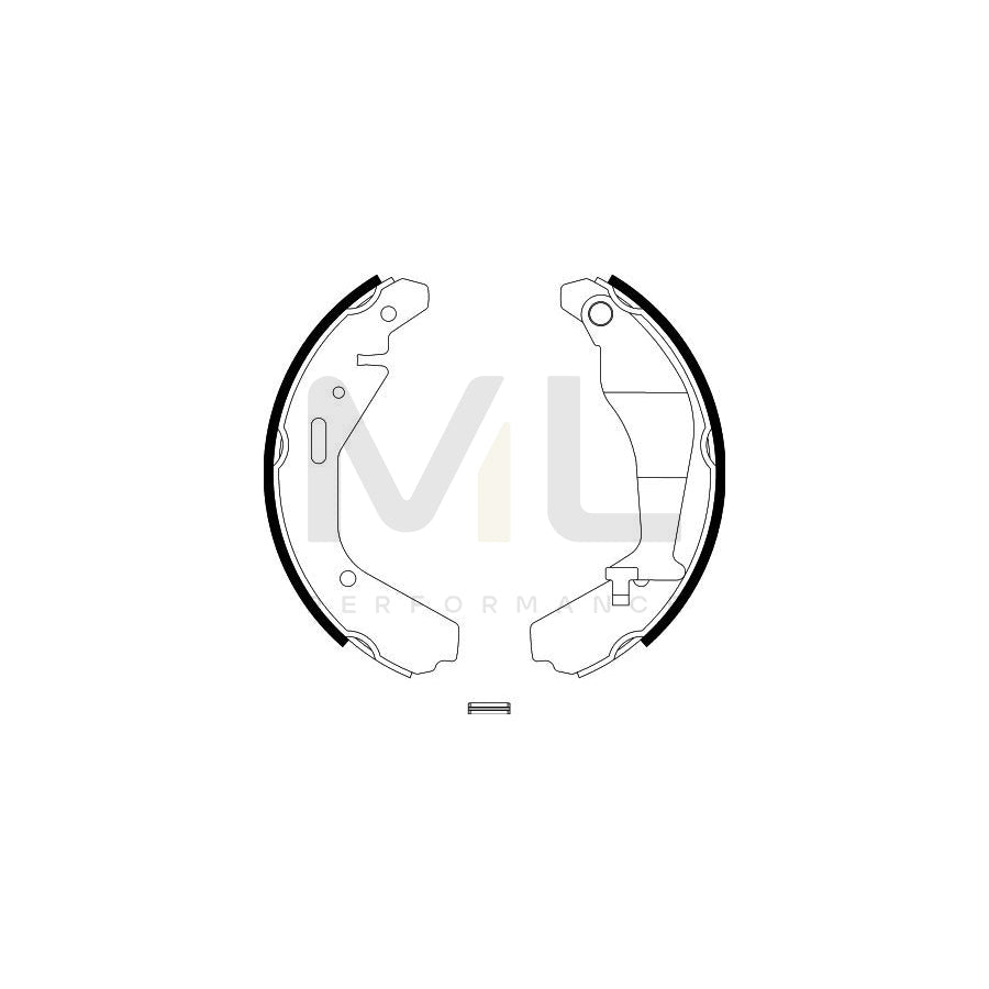 HELLA 8DB 355 002-951 Brake Shoe Set with handbrake lever