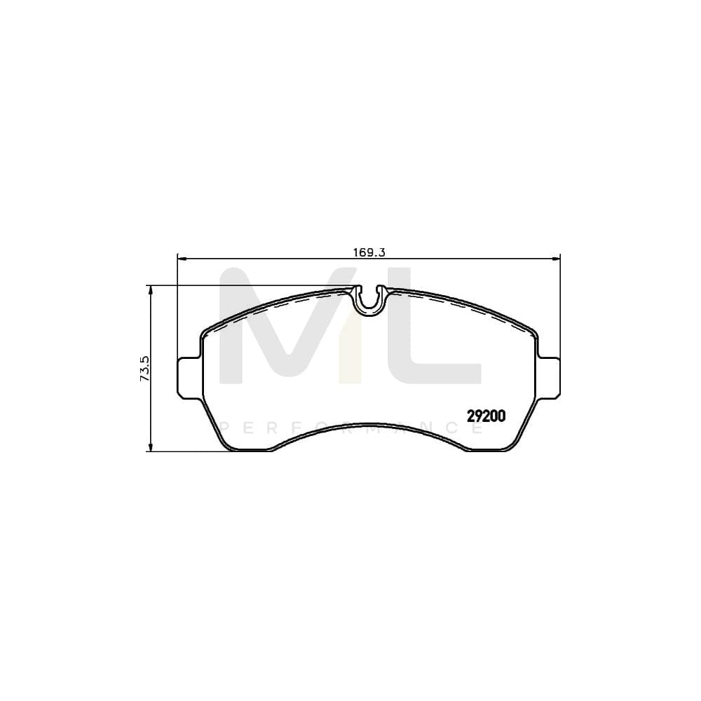 Hella 8DB 355 005-531 Brake Pad Set Prepared For Wear Indicator, With Brake Caliper Screws, With Accessories