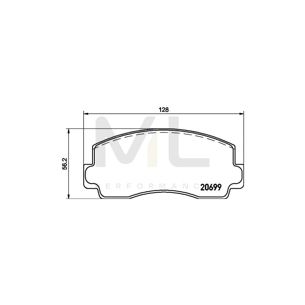 Hella 8DB 355 007-241 Brake Pad Set Not Prepared For Wear Indicator