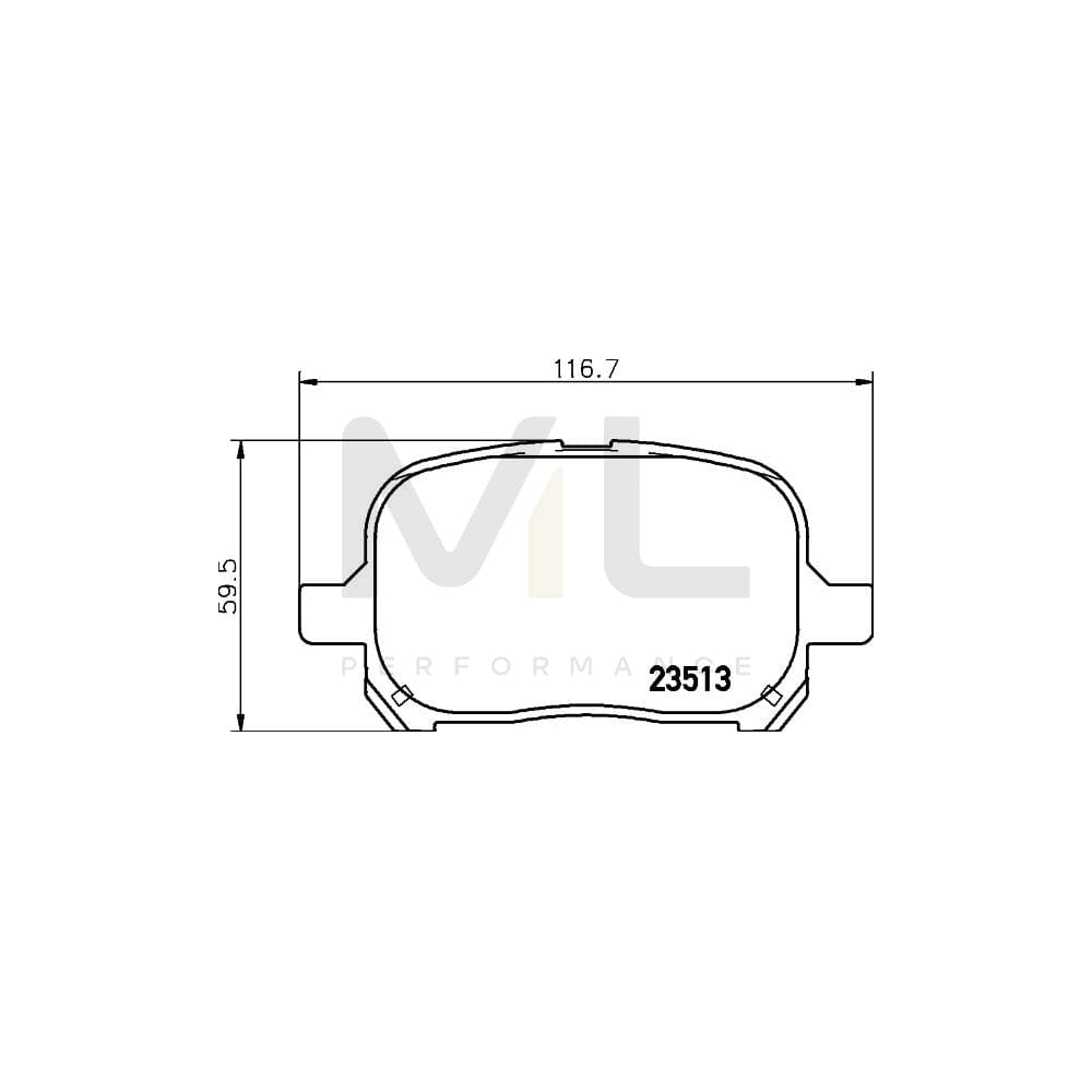 Hella 8DB 355 009-351 Brake Pad Set With Acoustic Wear Warning