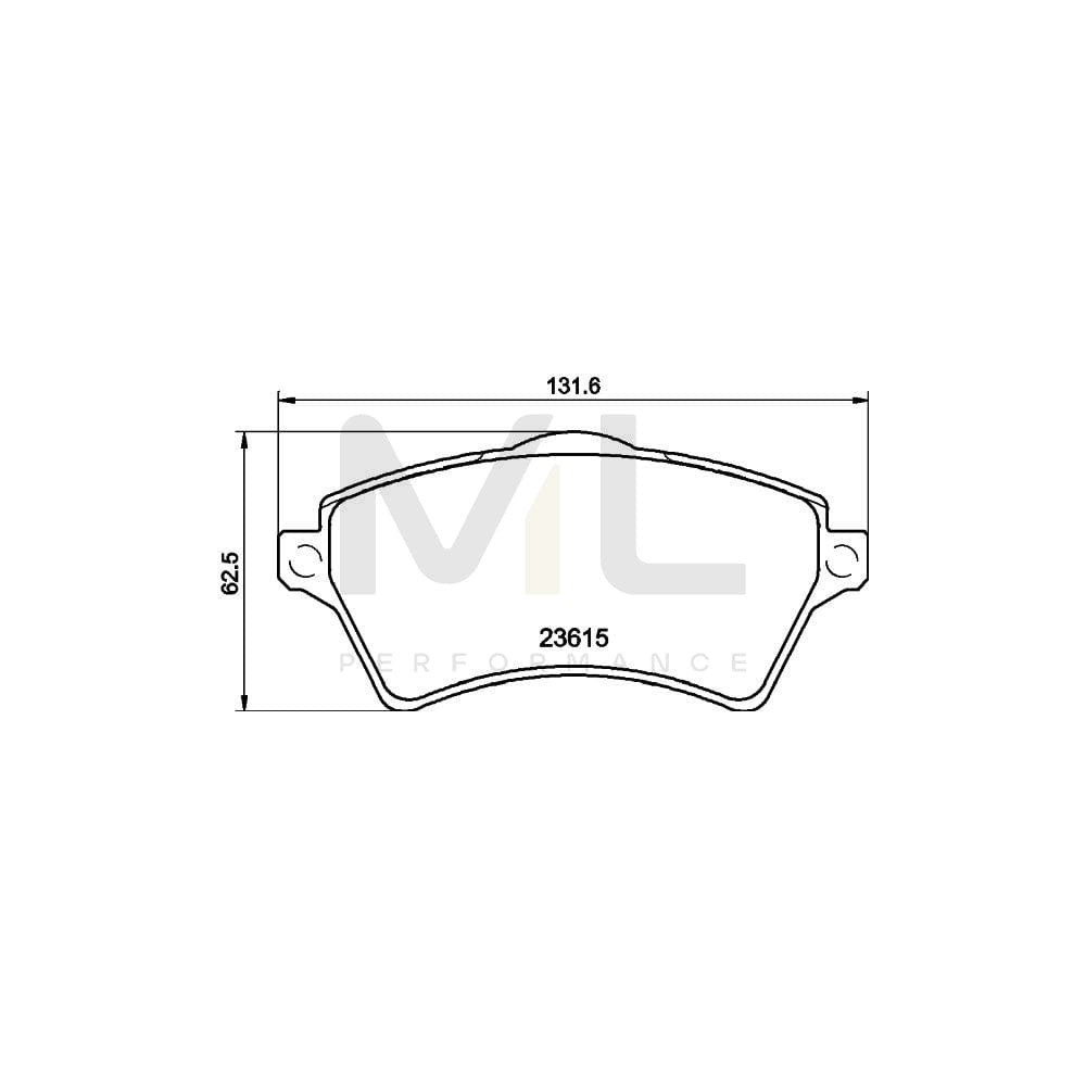 Hella 8DB 355 009-761 Brake Pad Set For Land Rover Freelander Not Prepared For Wear Indicator