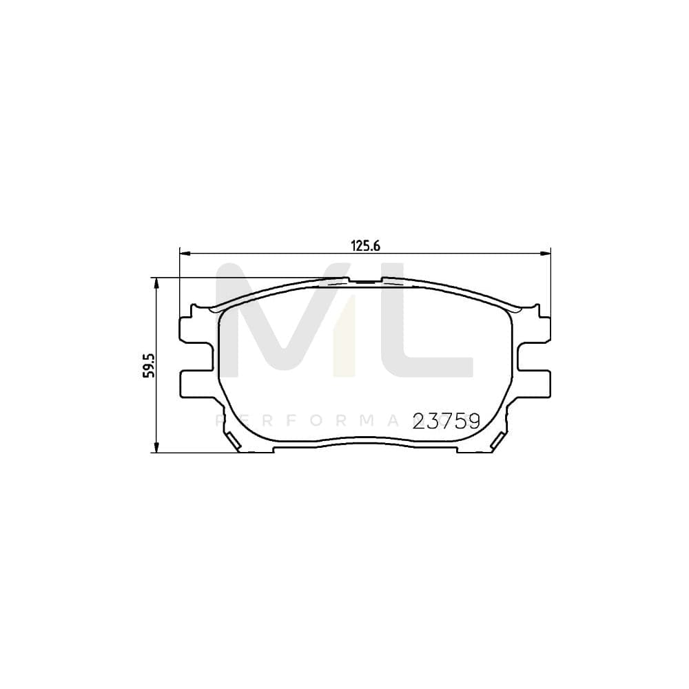 Hella 8DB 355 010-111 Brake Pad Set For Toyota Previa / Estima Ii (Xr30) Not Prepared For Wear Indicator