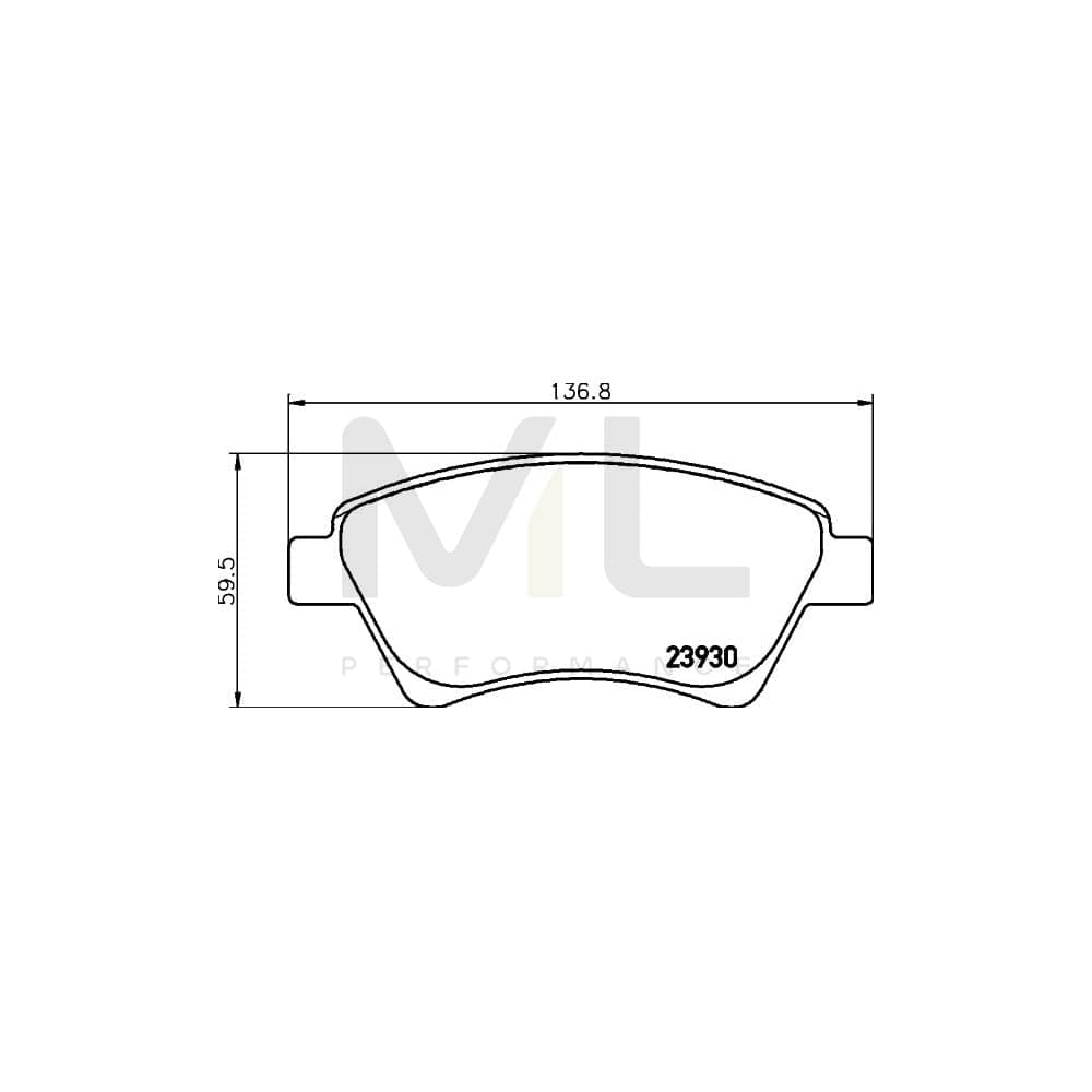 Hella 8DB 355 010-541 Brake Pad Set Not Prepared For Wear Indicator, With Brake Caliper Screws, With Accessories