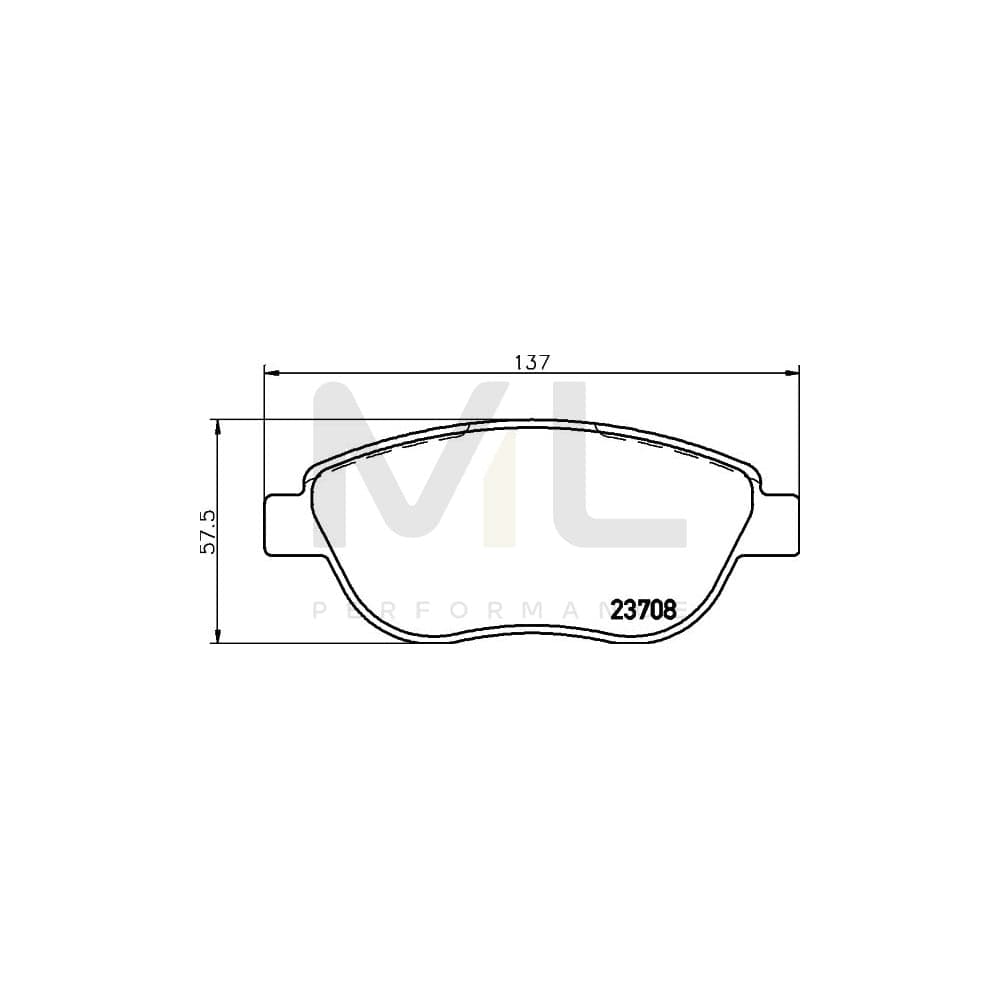 Hella 8DB 355 011-331 Brake Pad Set Not Prepared For Wear Indicator, With Brake Caliper Screws, With Accessories