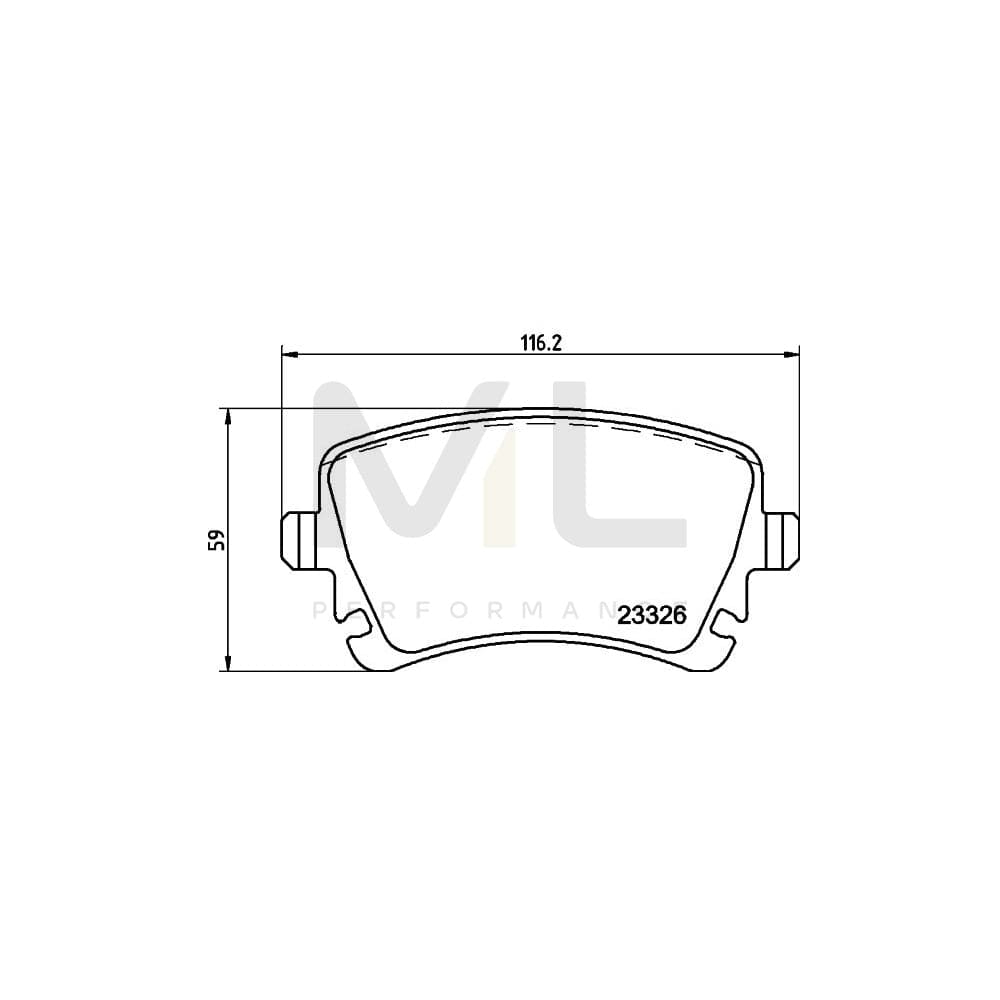 Hella 8DB 355 011-641 Brake Pad Set Incl. Wear Warning Contact, With Brake Caliper Screws, With Accessories