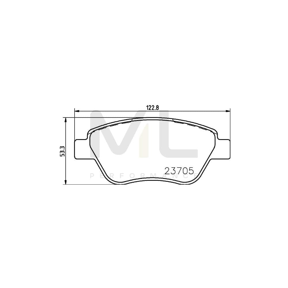 Hella 8DB 355 011-871 Brake Pad Set Not Prepared For Wear Indicator, With Brake Caliper Screws, With Accessories