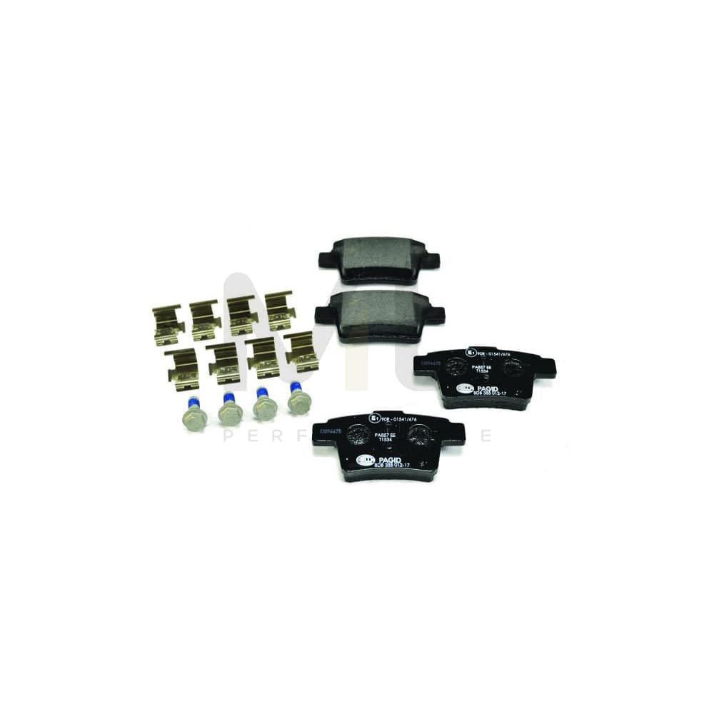 Hella 8DB 355 012-171 Brake Pad Set Not Prepared For Wear Indicator, With Brake Caliper Screws, With Accessories