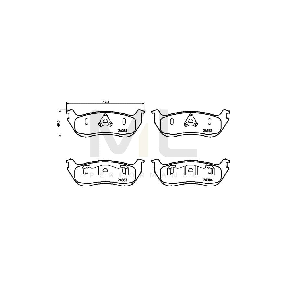 Hella 8DB 355 012-481 Brake Pad Set Not Prepared For Wear Indicator