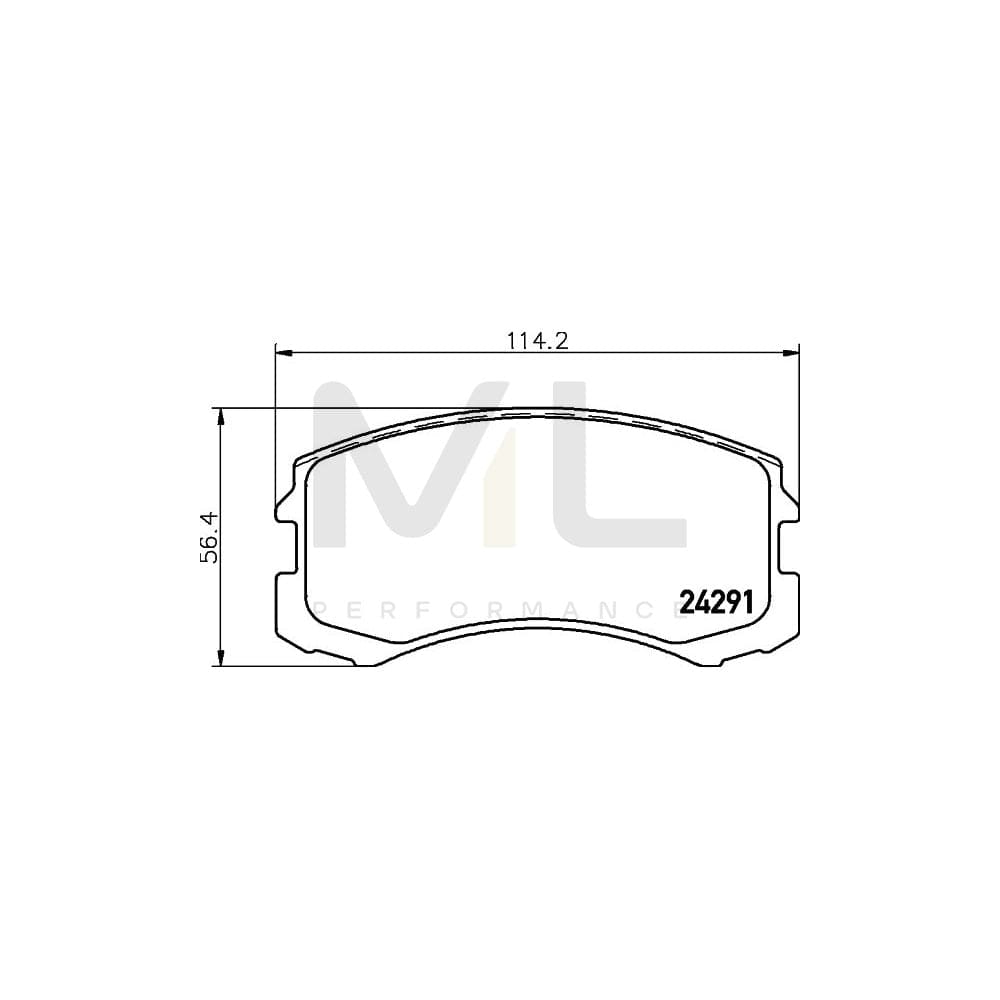 Hella 8DB 355 013-071 Brake Pad Set For Mitsubishi Lancer Not Prepared For Wear Indicator