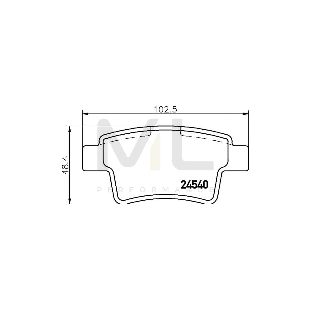 Hella 8DB 355 013-361 Brake Pad Set Not Prepared For Wear Indicator, With Accessories