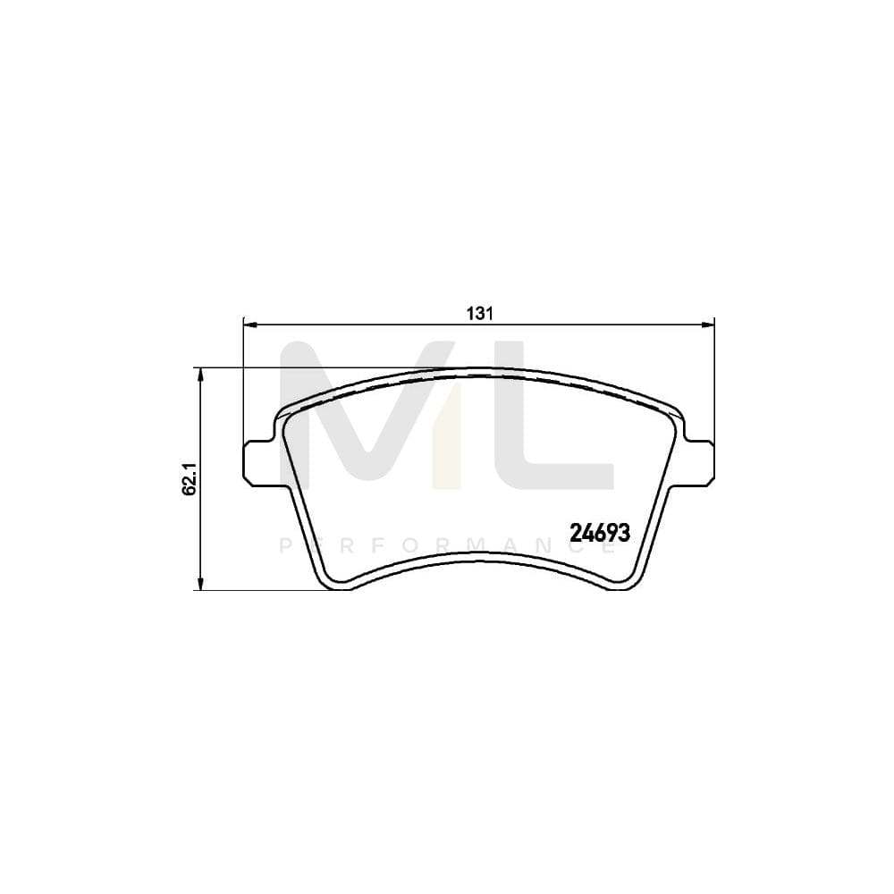 Hella 8DB 355 013-961 Brake Pad Set Not Prepared For Wear Indicator, With Brake Caliper Screws, With Accessories