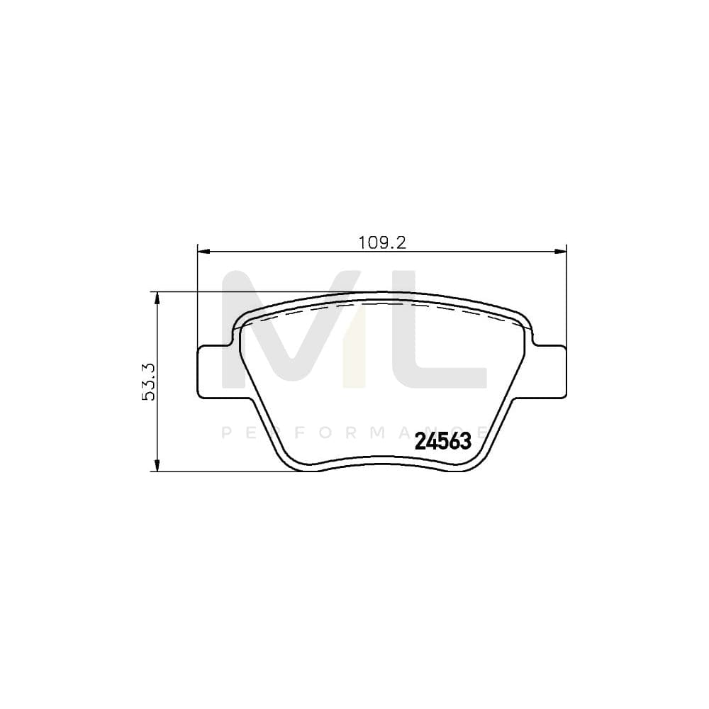 Hella 8DB 355 014-021 Brake Pad Set Not Prepared For Wear Indicator, With Brake Caliper Screws, With Accessories