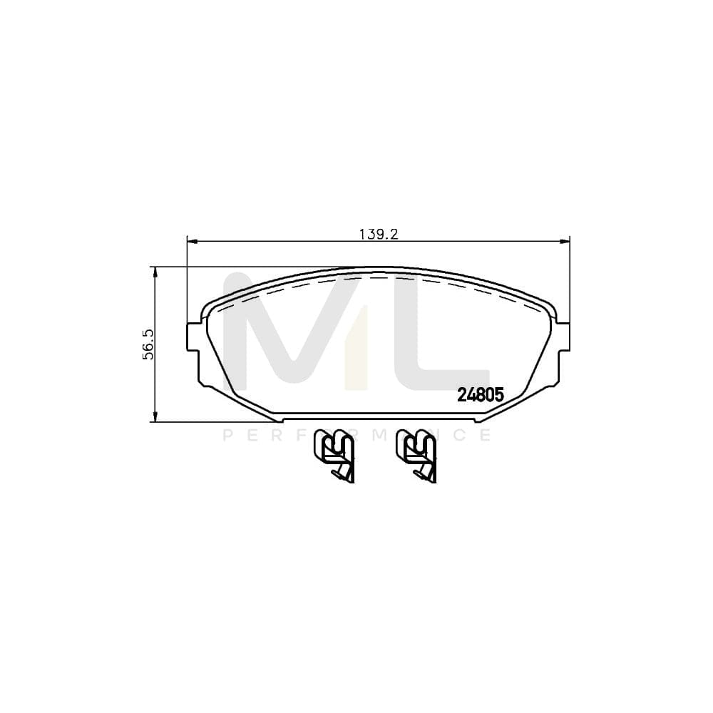 Hella 8DB 355 014-681 Brake Pad Set For Honda Odyssey With Acoustic Wear Warning
